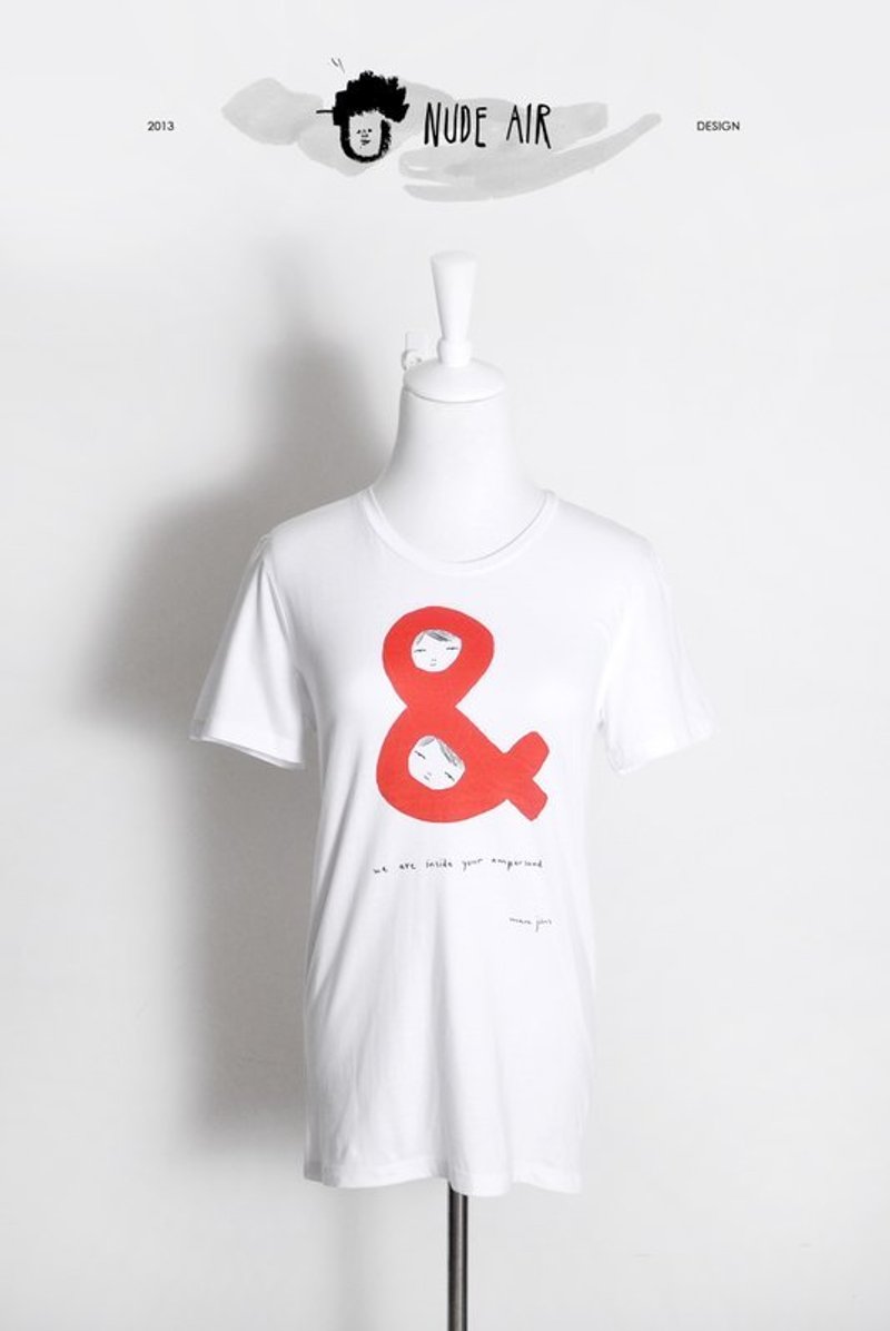 │0031│你好有趣·有&我们俩永远不分开TEE - 女装 T 恤 - 棉．麻 红色