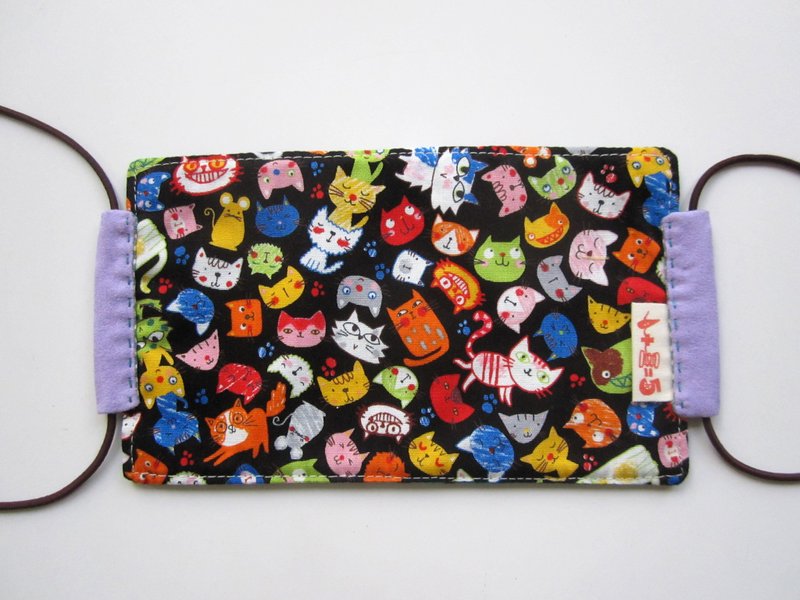 *1+1=5/黑底小猫双面口罩* - 口罩 - 其他材质 黑色