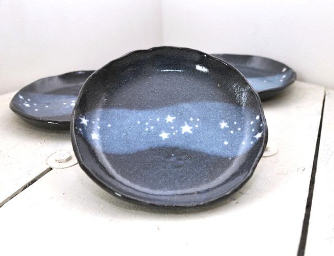 星空模样意大利面陶盘 2014 SUMMER　直径21cm - 花瓶/陶器 - 其他材质 蓝色