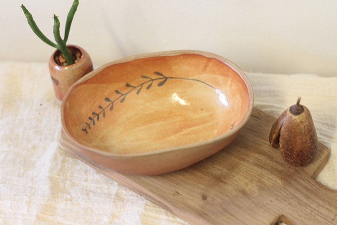 oval bowl - 花瓶/陶器 - 瓷 白色