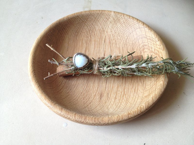 胖三角蛋白石戒指 - 戒指 - 宝石 白色