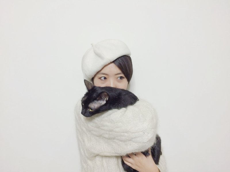 MaryWil我是小画家-优雅白画家帽 - 帽子 - 其他材质 白色