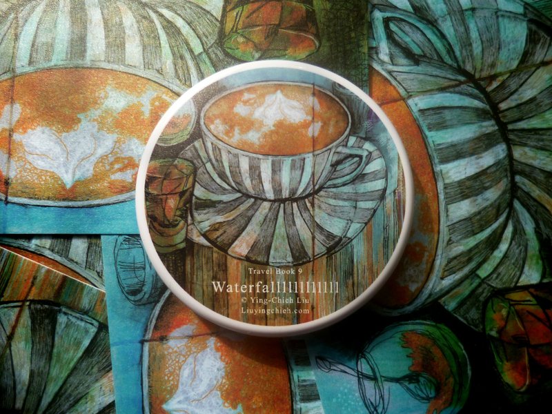 鲜奶茶 随身镜盒 化妆镜 小镜子 小圆镜 午茶时光 艺术书衍生品 - 彩妆刷具/镜子/梳子 - 玻璃 橘色