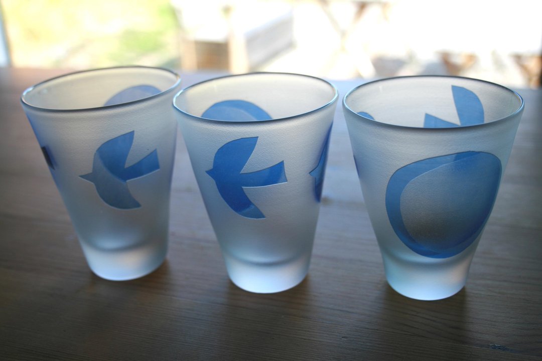 Glass of the migratory bird 歲末驚喜 - 茶具/茶杯 - 玻璃 蓝色