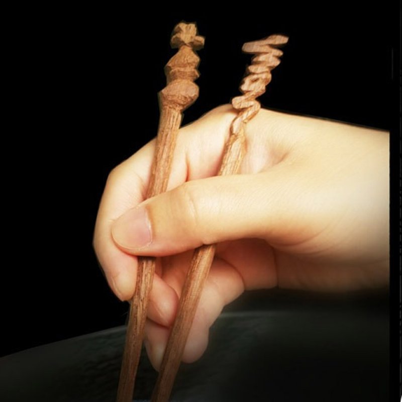 卡通木筷 - 木工/竹艺/纸艺 - 木头 橘色