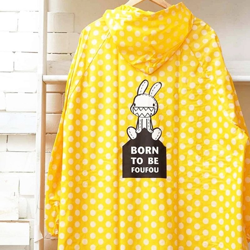 《Foufou》点点雨衣(黄)-Born To Be Foufou - 雨伞/雨衣 - 塑料 黄色