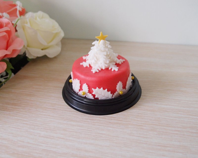 红色圣诞节雪花圣诞树翻糖蛋糕 - 咸派/甜派 - 新鲜食材 