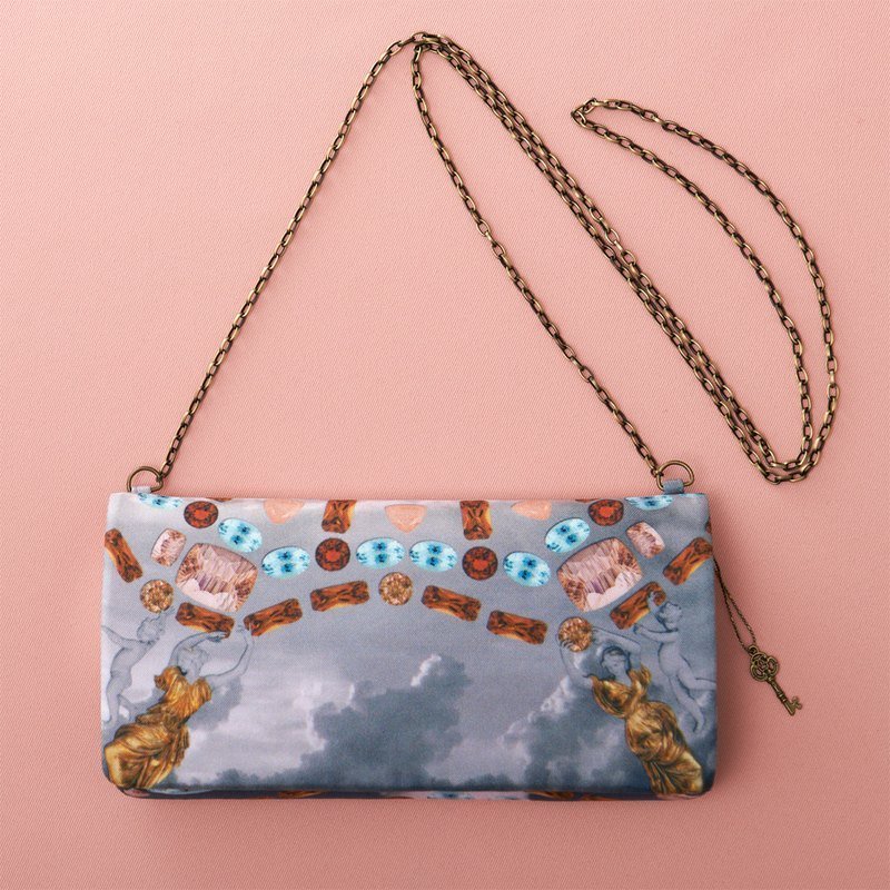 皇家珠宝盒-丝巾包/肩背包/iPhone长夹(金色天使) - 侧背包/斜挎包 - 其他材质 粉红色