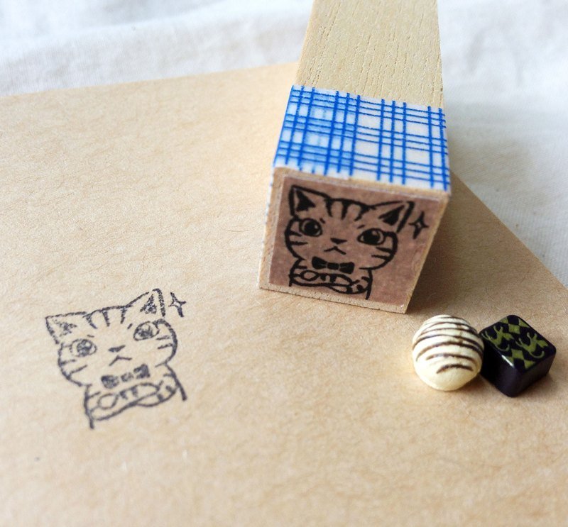 印章-小帅猫手帐章 - 印章/印台 - 木头 卡其色