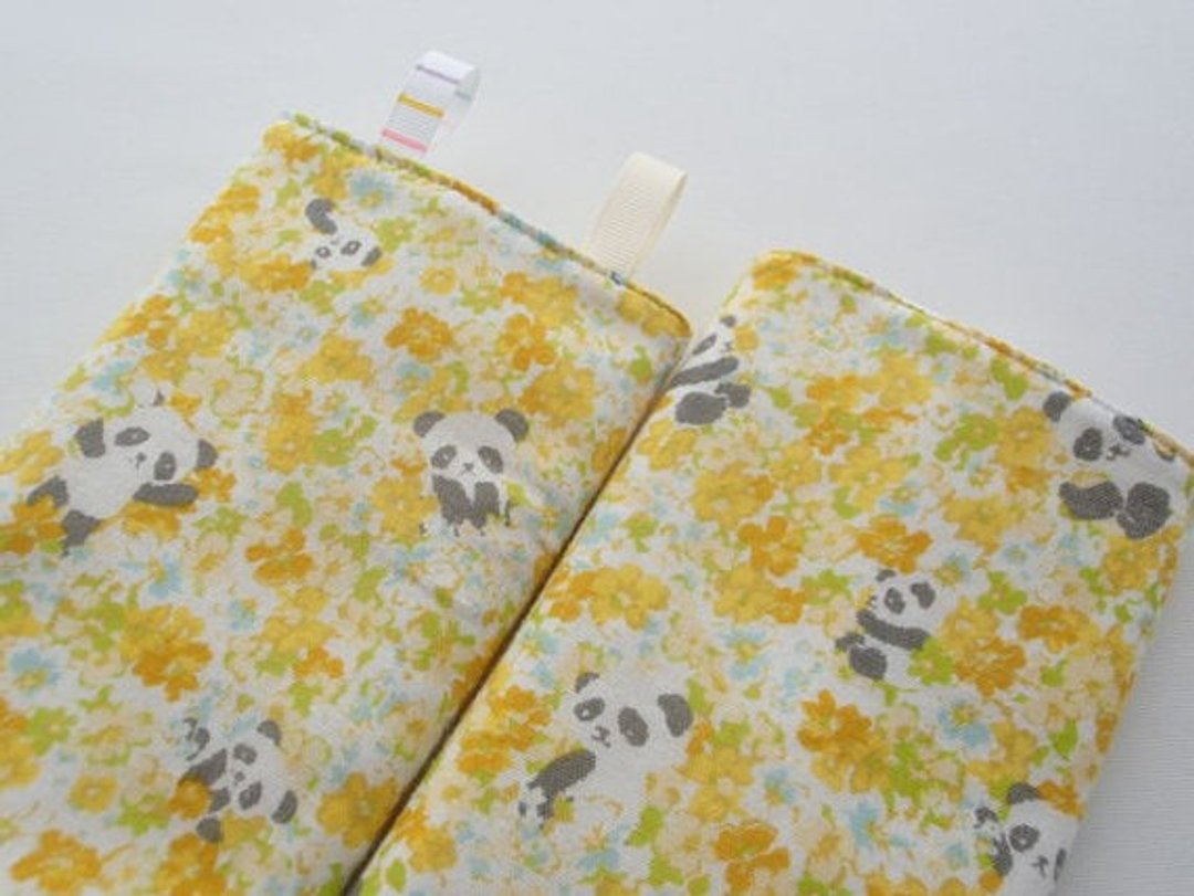 DROOL PADS, Ergo, Tula, Lillebaby, Yellow Flower Panda Bear, Japanese Cotton - 其他 - 其他材质 黄色