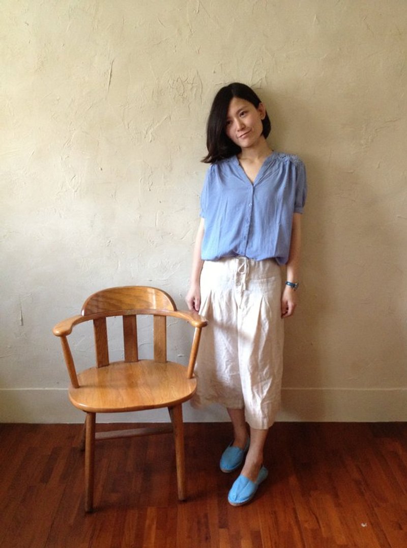 Espadrilles草编鞋(舒服蓝) - 女款休闲鞋 - 植物．花 蓝色