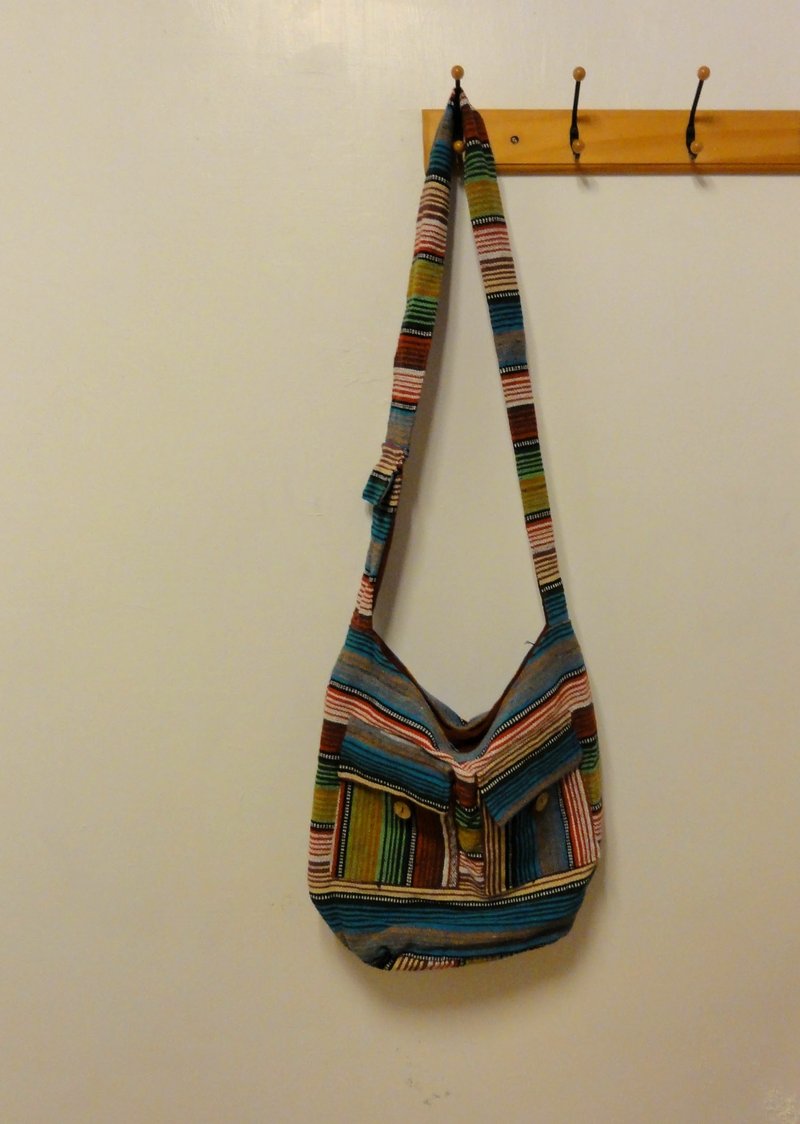 *印度精选手工商品*民族条纹侧背包 - 侧背包/斜挎包 - 其他材质 多色