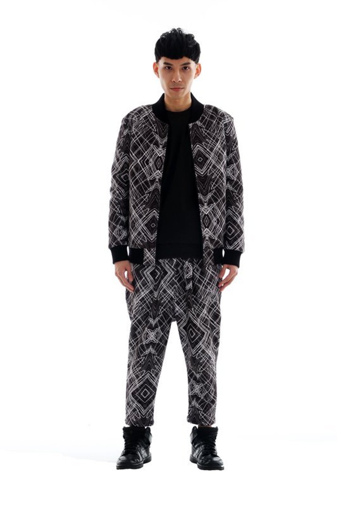 Sevenfold Irregular line Jacket 不规则线条外套 - 男装外套 - 棉 黑色