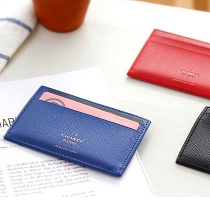 Dessin x Iconic-Lady经典皮革票卡夹-亮丽蓝,ICO81401 - 证件套/卡套 - 真皮 蓝色