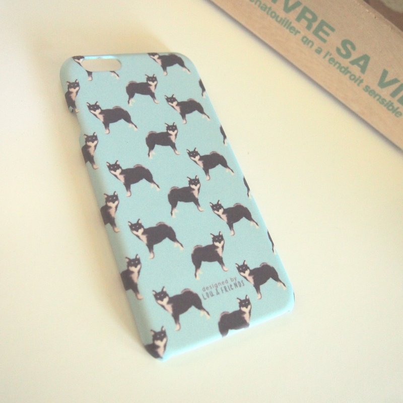 :: 圣诞礼物 ::黑柴犬手机壳 iPhone 6/6s - 平板/电脑保护壳 - 塑料 绿色