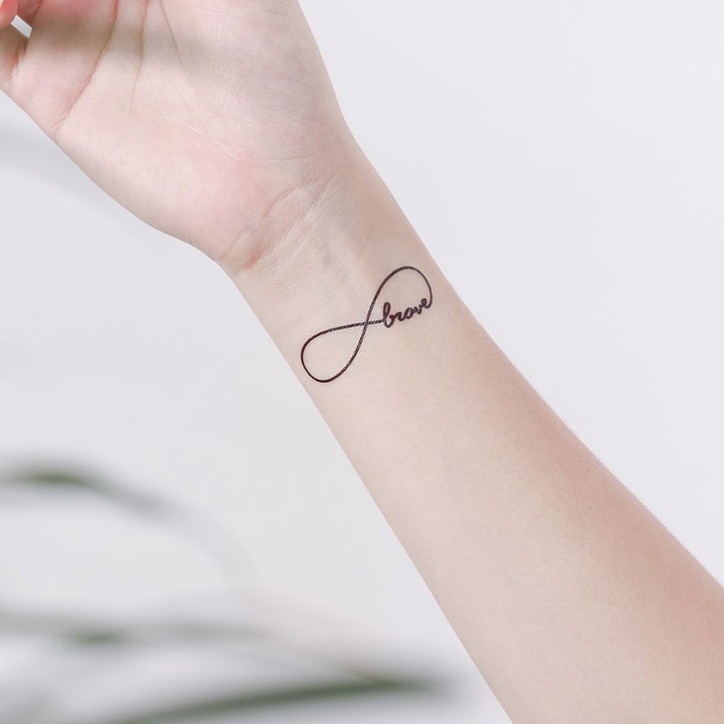 刺青纹身贴纸 / 无限勇敢 2入 - 纹身贴 - 纸 黑色