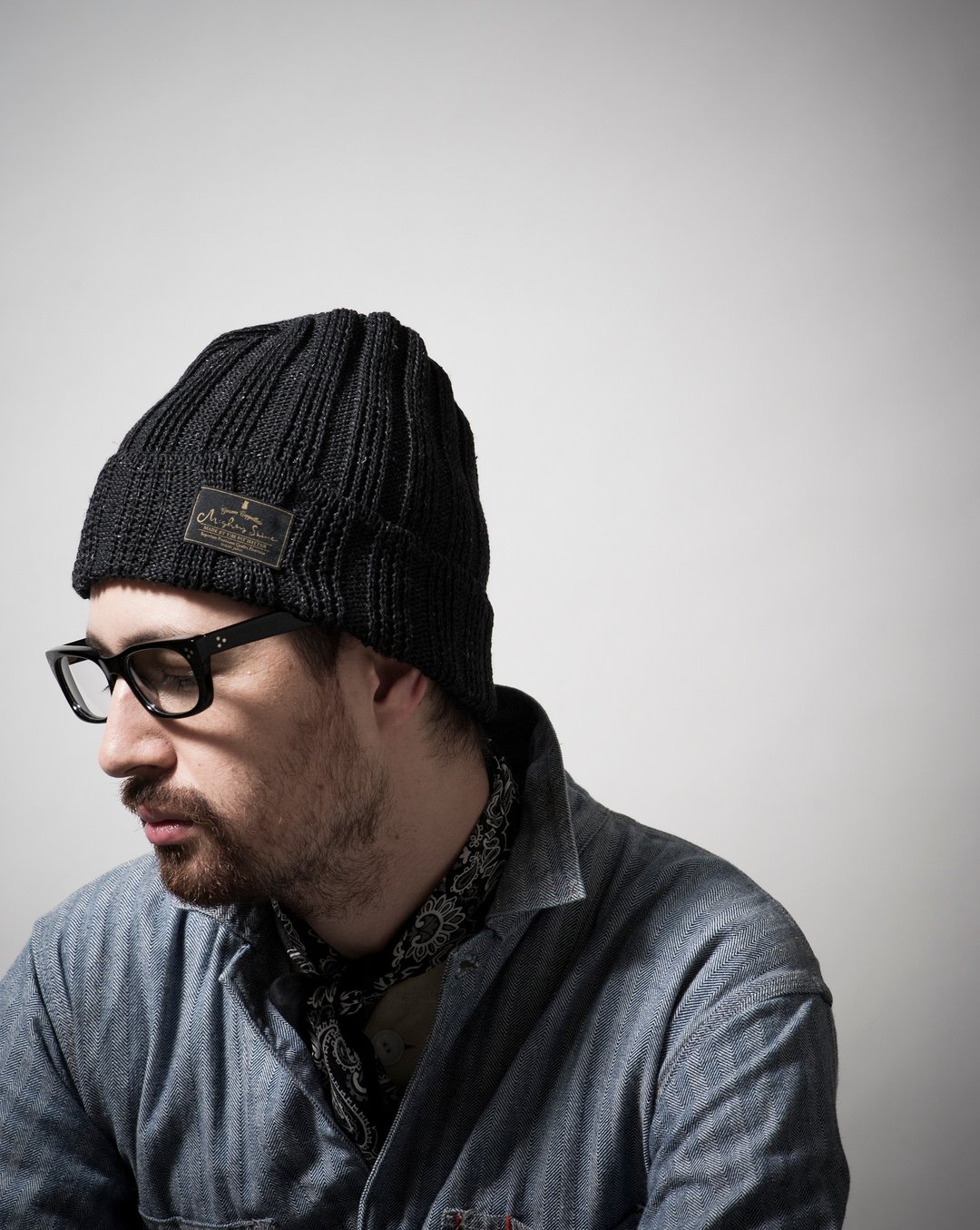 日本制造Gimixed天然混纺麻针织毛帽-Jully Linen Watch Cap - 帽子 - 棉 蓝色