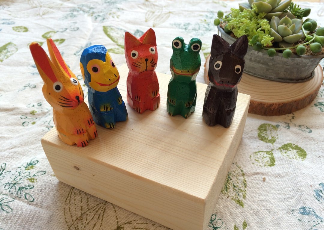 [Wood Deco]  一直都是好朋友喔 (五件组) 手工木作 摆饰 办公室疗愈小物 毕业礼物 - 摆饰 - 木头 咖啡色