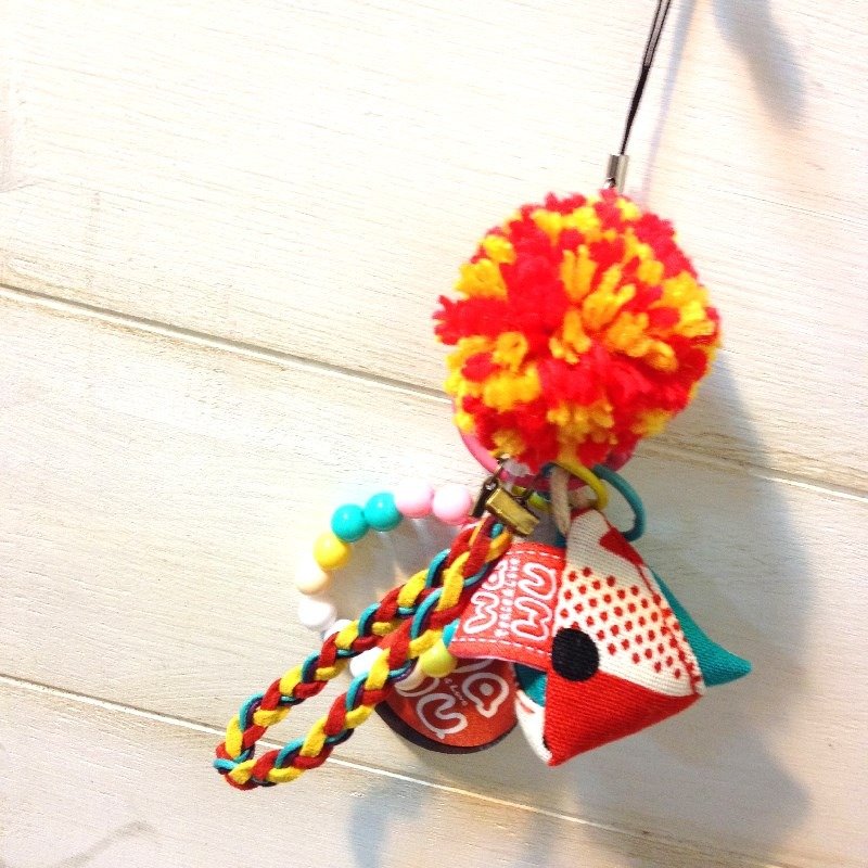 幸运粽吊饰钥匙圈 (湖水绿点) 接单生产* - 钥匙链/钥匙包 - 棉．麻 绿色