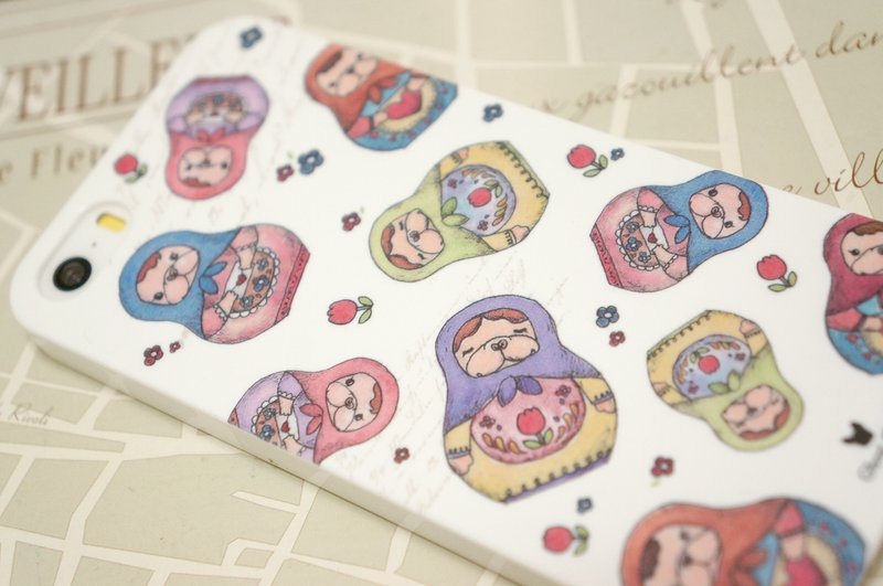 (售完)iPhone 5 / 5S / SE手机壳-法斗俄罗斯娃娃(白) - 手机壳/手机套 - 塑料 白色