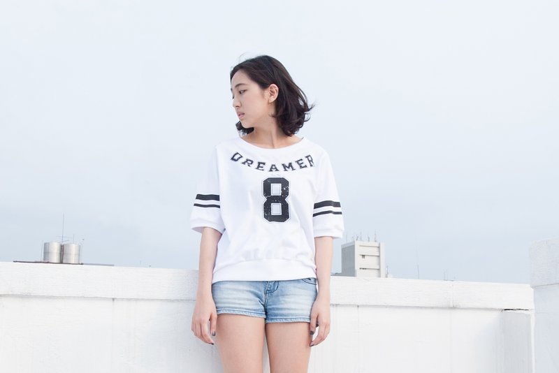 SUMI△DREAMER NO.8▽前后不对称休闲上衣_4SF100_白 - 女装 T 恤 - 其他材质 白色