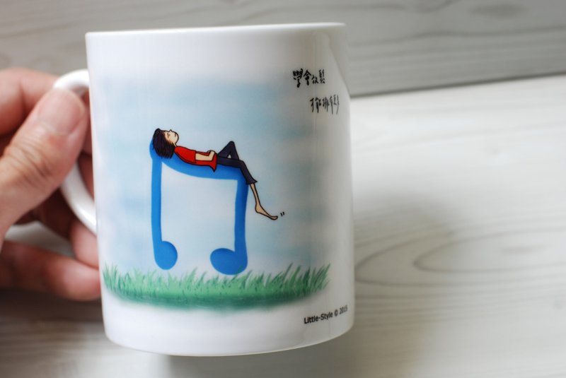 [骨瓷马克杯]放松(定制) - 咖啡杯/马克杯 - 瓷 白色