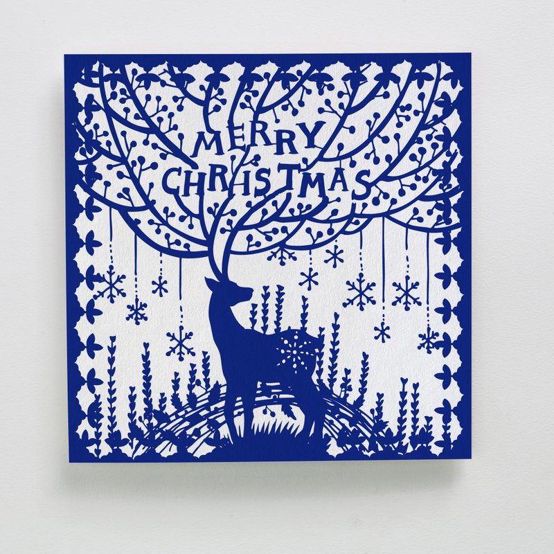 印傻子 圣诞贺卡 - 森林纸细工 by 做作的Daphne - 卡片/明信片 - 纸 