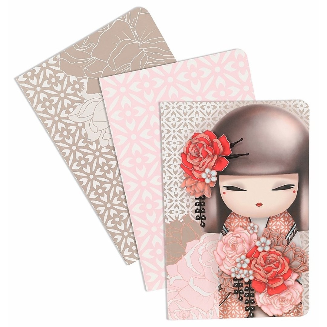 Kimmidoll 和福娃娃记事本(3入) Yumiko - 笔记本/手帐 - 纸 粉红色