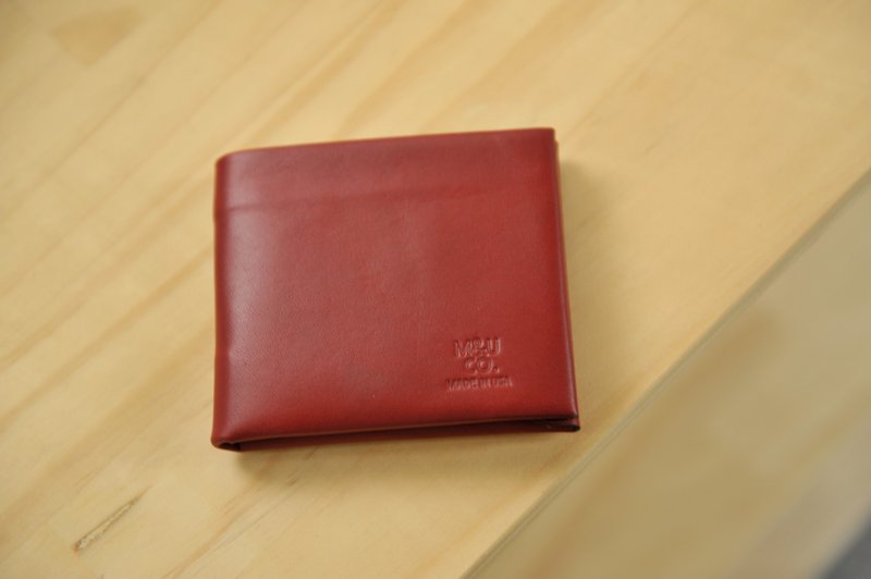 Maxx & Unicorn Co. Bifold Wallet 美国纽约独立品牌创新工艺皮具/皮夹-酒红色 - 皮夹/钱包 - 真皮 红色