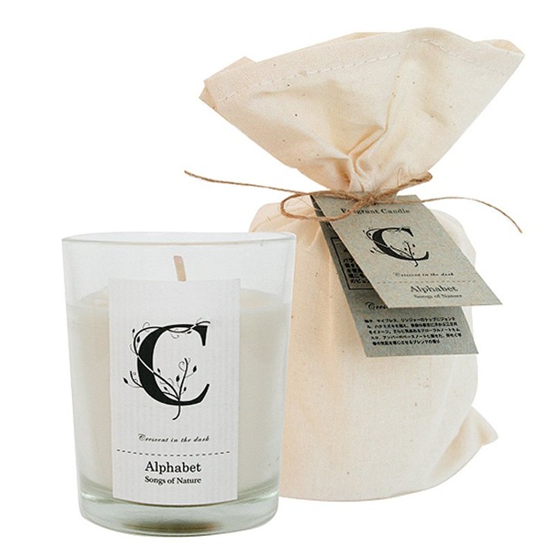 日本Art Lab“字母小蜡烛”100%大豆蜡烛 – 字母C 黑夜新月 - 蜡烛/烛台 - 植物．花 白色