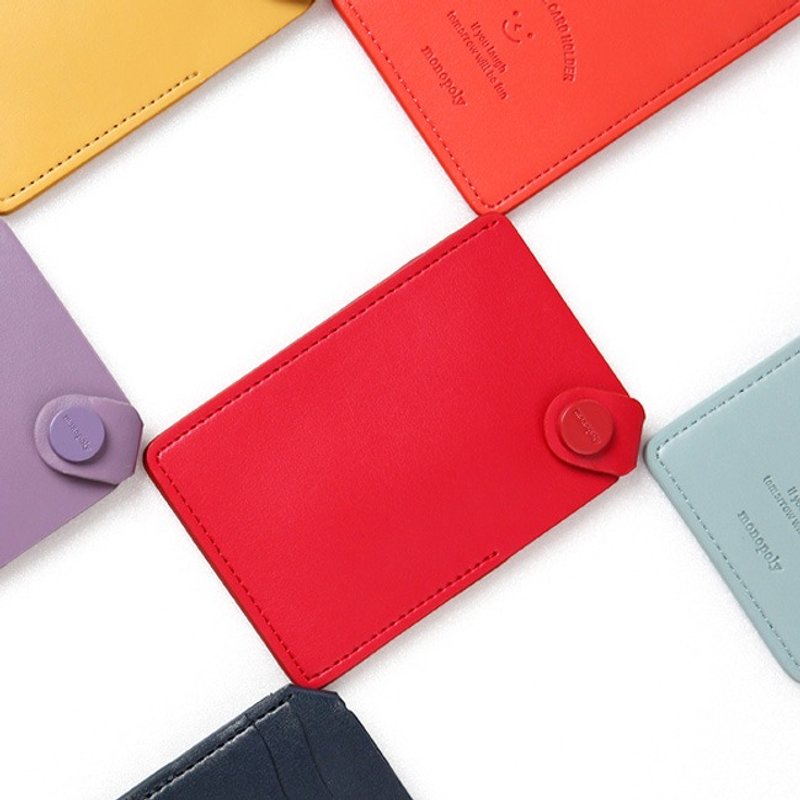 Dessin x monopoly-微笑伸缩绳皮革票卡夹-经典红,MPL22877 - 证件套/卡套 - 真皮 红色