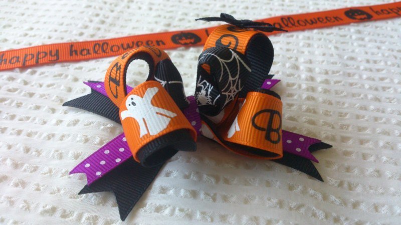 Oops！tutu 【美式手工蝴蝶结发夹 ** 万圣节一起来搞鬼系列** 小精灵】-限量2组 - 发饰 - 其他材质 