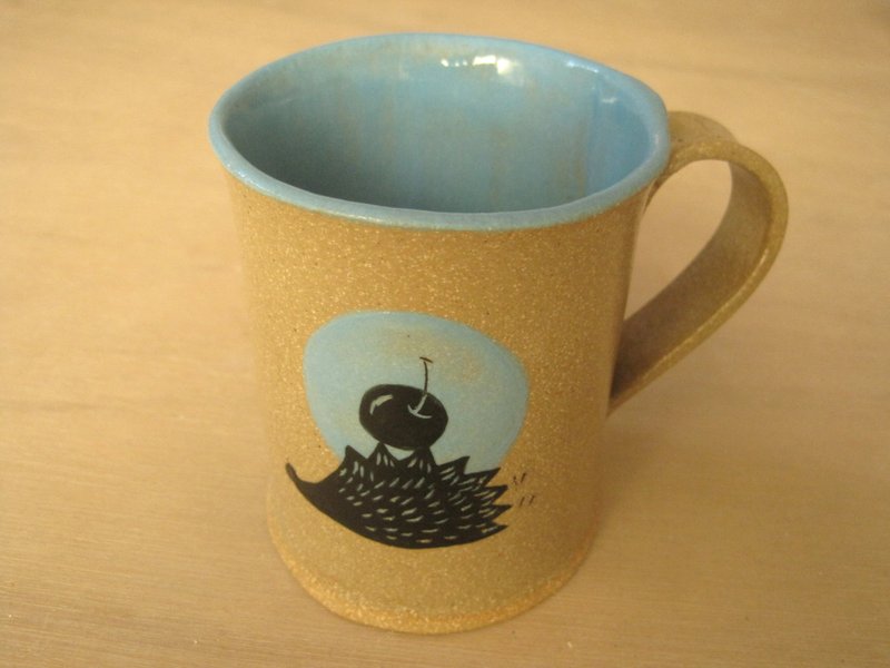 DoDo手作 悄悄话.动物剪影系列-刺猬对话杯(天蓝) - 其他杯子 - 陶 蓝色