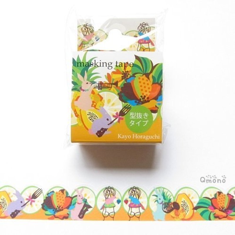 Kayo Horaguchi 洞口加代 花边纸胶带 (HK-MT-001 Dinner Show) - 纸胶带 - 纸 橘色