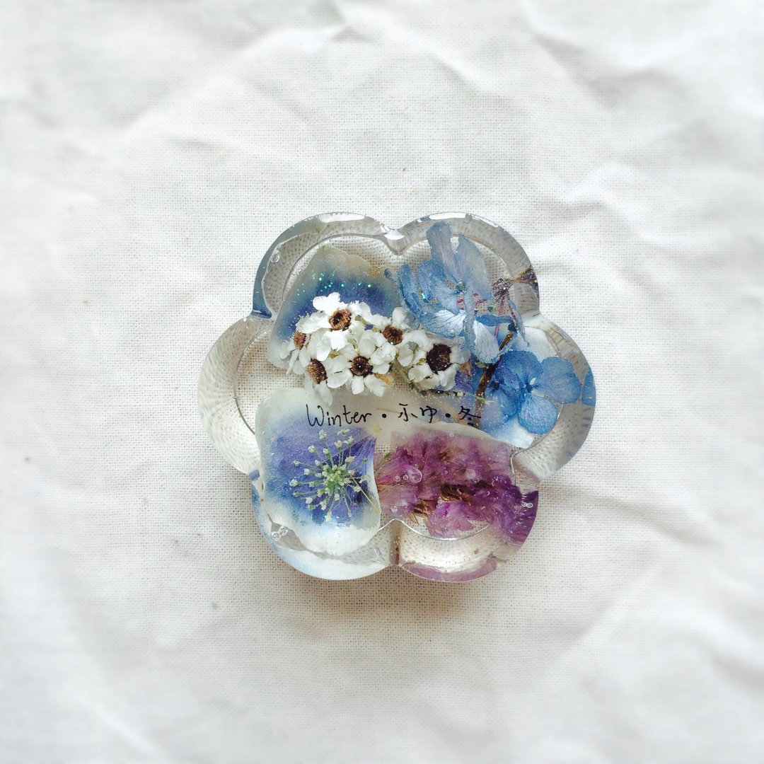 【季节系列の冬】立体干燥花/花型桌上小摆设/纸镇/全人手制作/ - 摆饰 - 其他材质 