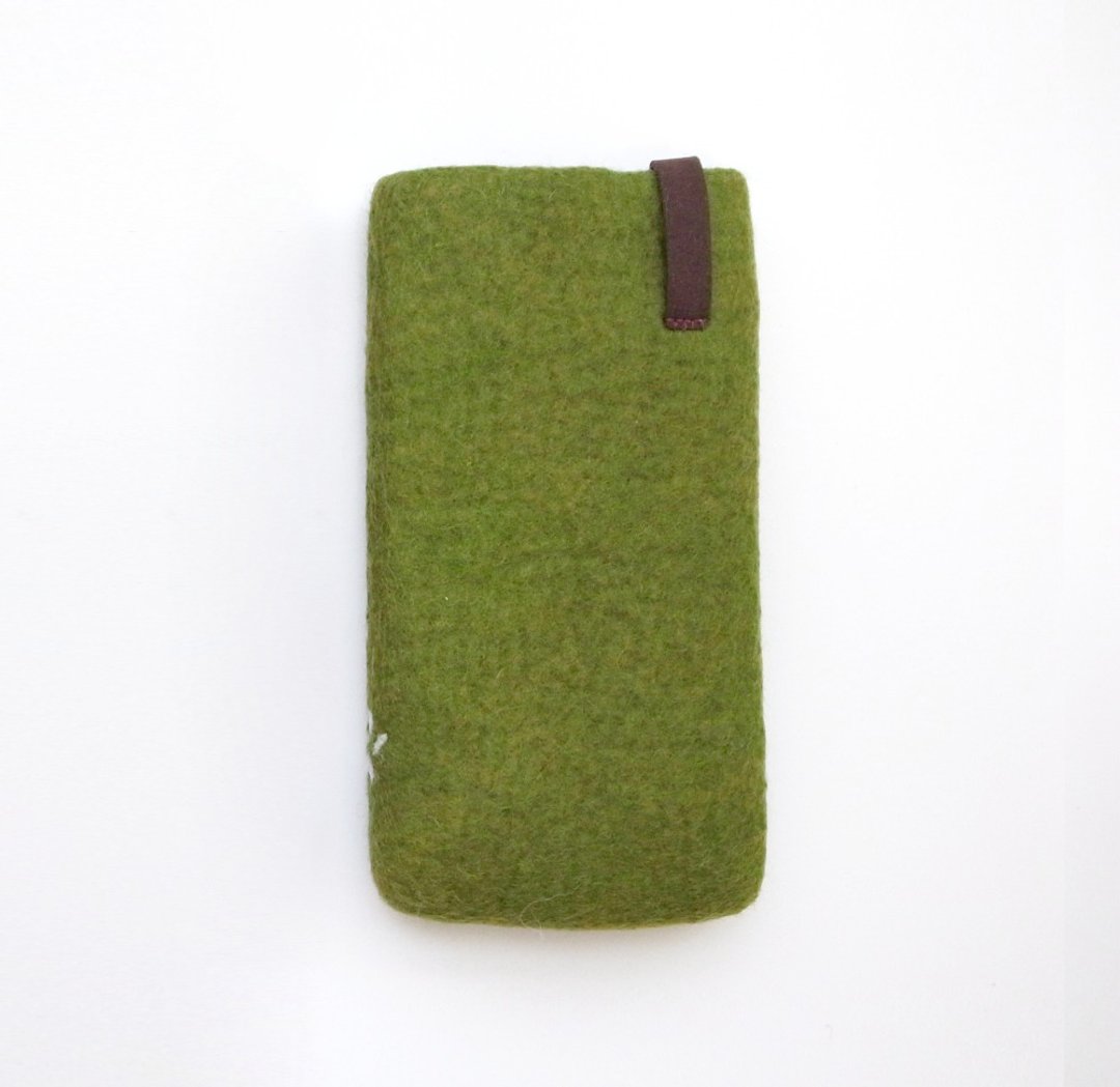 I 手工羊毛毡手机套 - B.玉露 I  严选羊毛。纯手工制作。防震 - 手机壳/手机套 - 羊毛 绿色