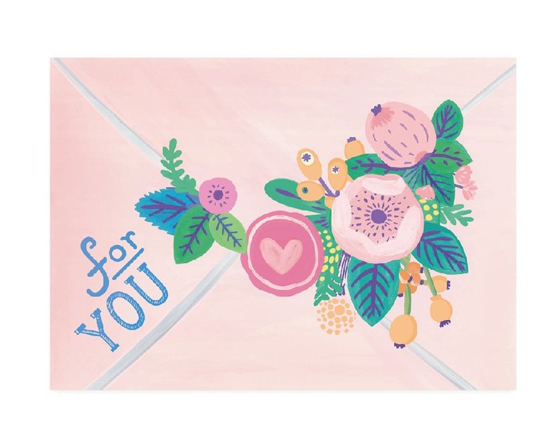 FOR YOU! 插画明信片 / 卡片 - 卡片/明信片 - 纸 粉红色