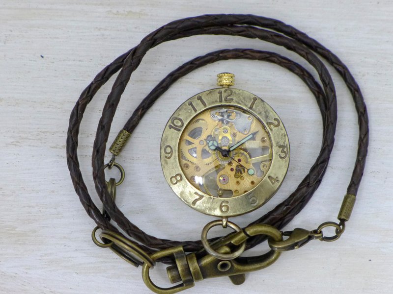 Handcrafted watch Pocket watch HandCraftWatch Manual winding BrassJUMBO Pocket watch GD (BHW056) - 男表/中性表 - 铜/黄铜 金色