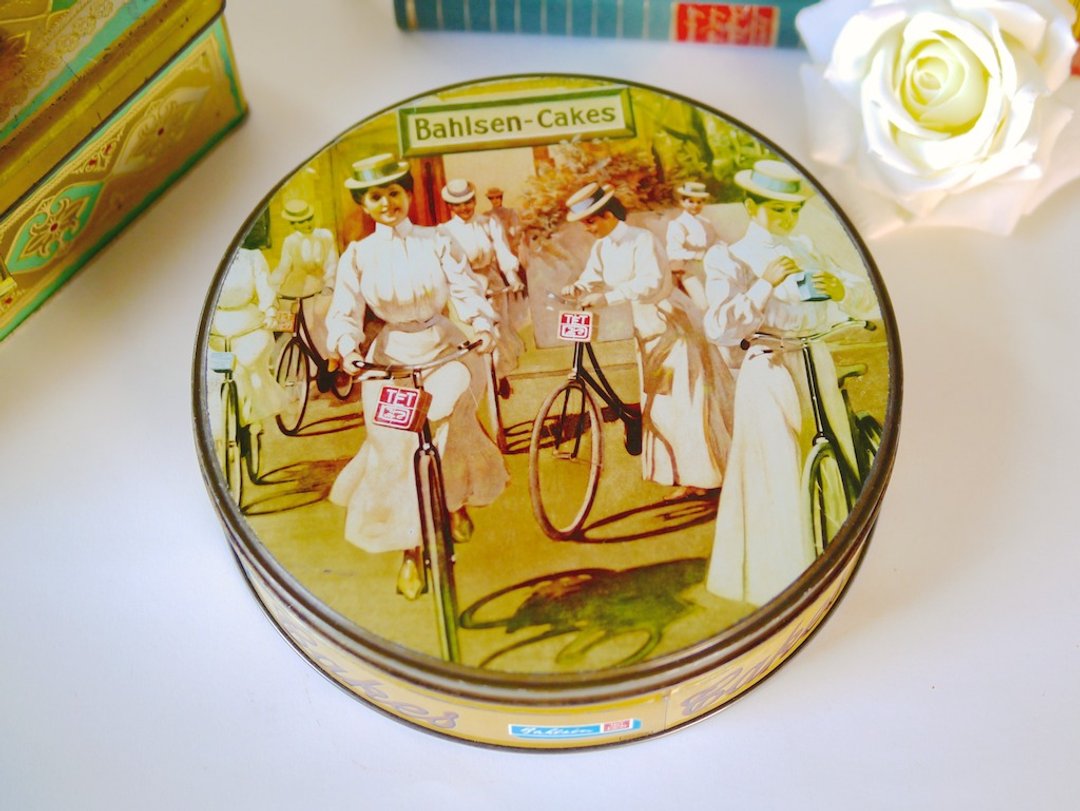 复古 Vintage 饼干铁盒 - 收纳用品 - 其他材质 黄色