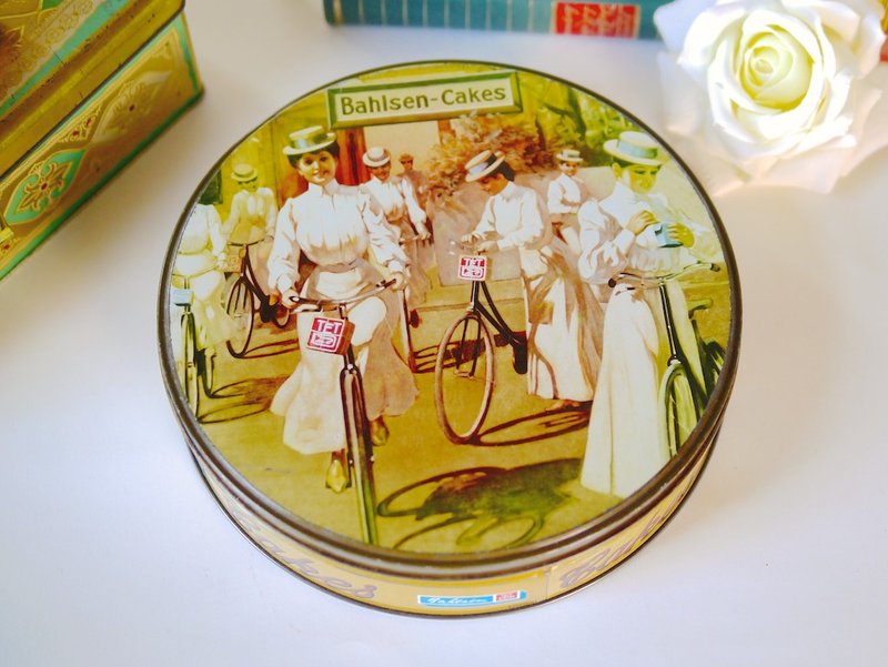 复古 Vintage 饼干铁盒 - 收纳用品 - 其他材质 黄色