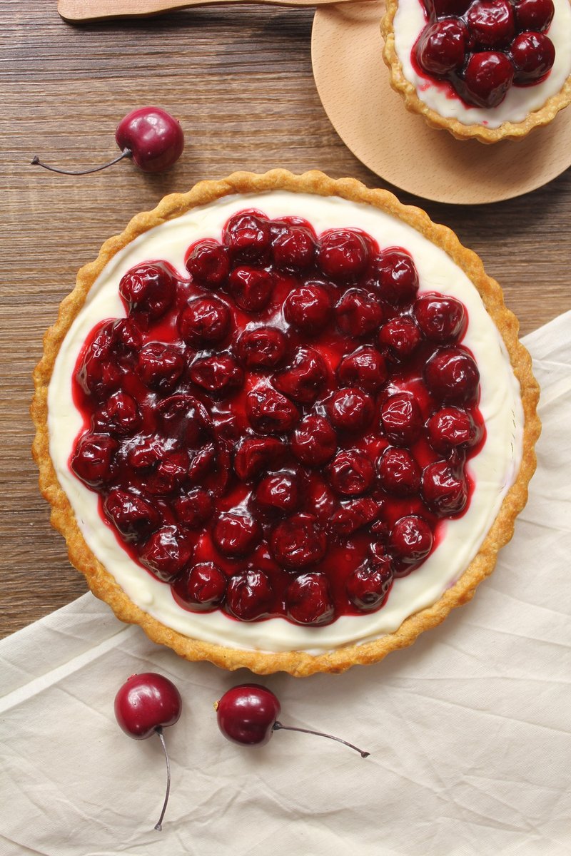 【Apie烘焙研究中心】手工法式红樱桃覆盆子乳酪派/8寸 - 咸派/甜派 - 新鲜食材 红色