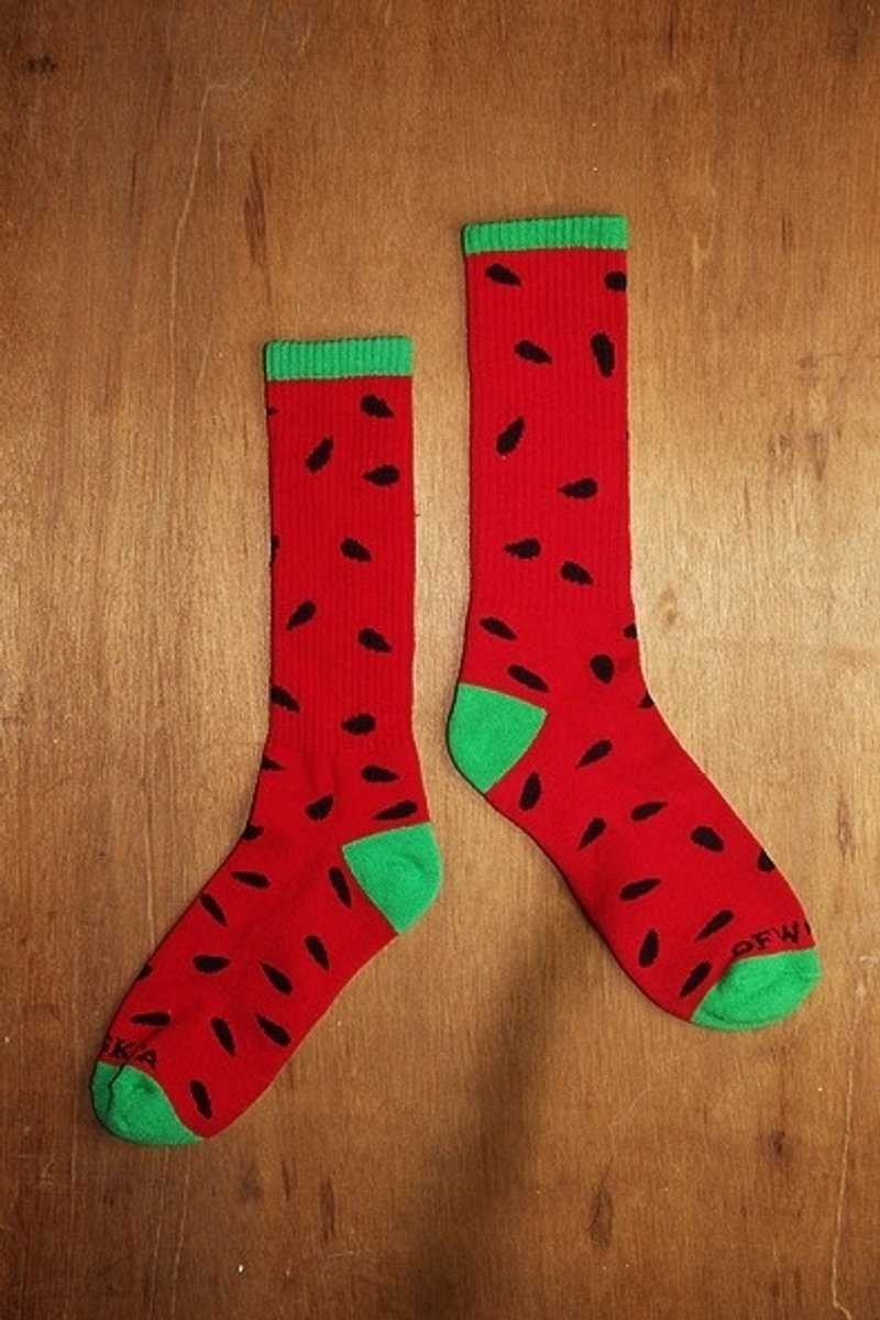 西瓜袜!!夏漪眺=knock your socks off !! - 袜子 - 其他材质 红色