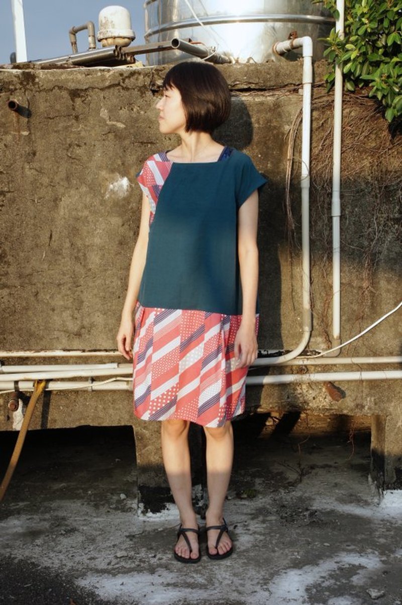 ☯⚉☯拼接球形洋装☯⚉☯ - 洋装/连衣裙 - 其他材质 蓝色