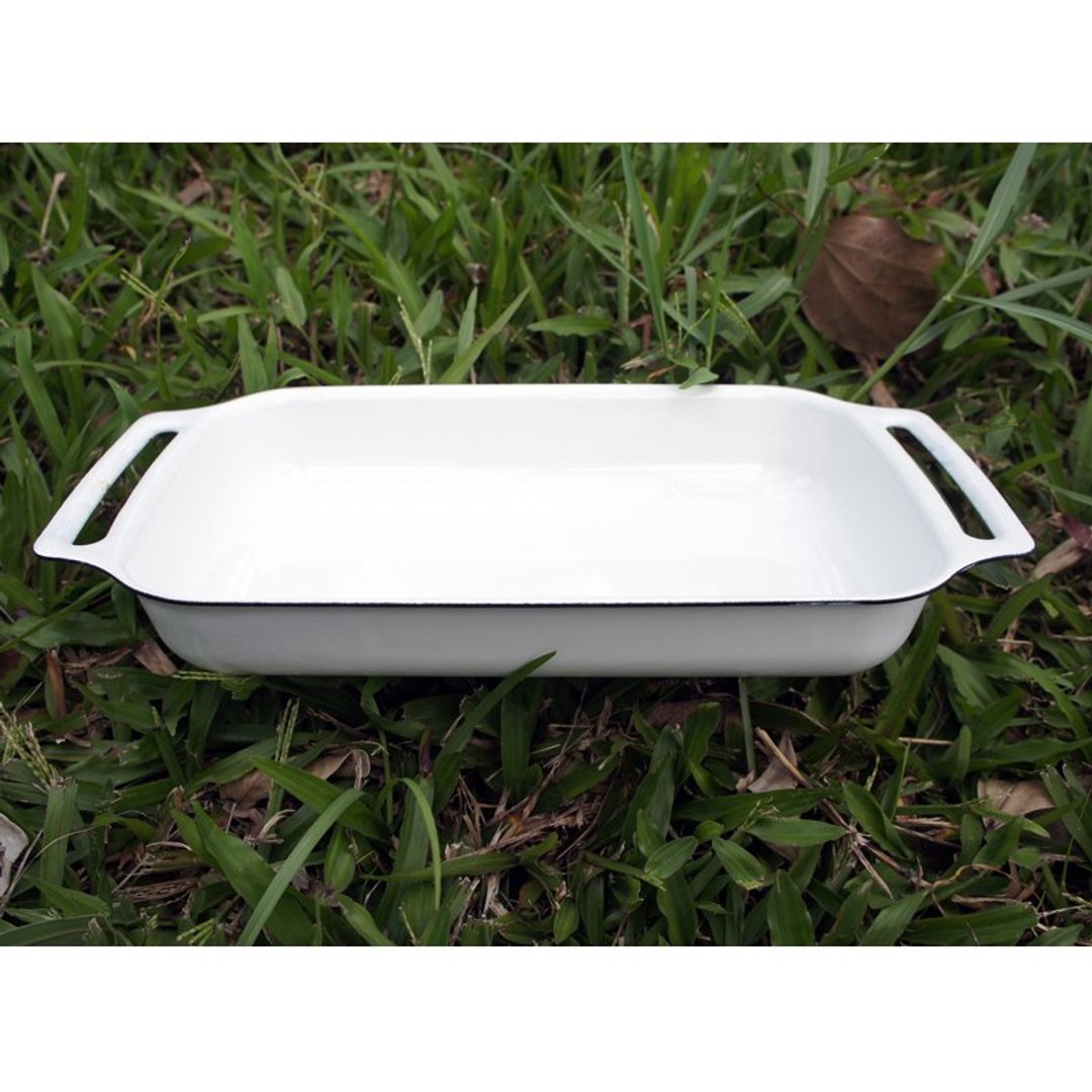 就爱珐琅 复古边点心盘_白色 porcelain enamel snack plate (white) - 浅碟/小碟子 - 其他金属 白色