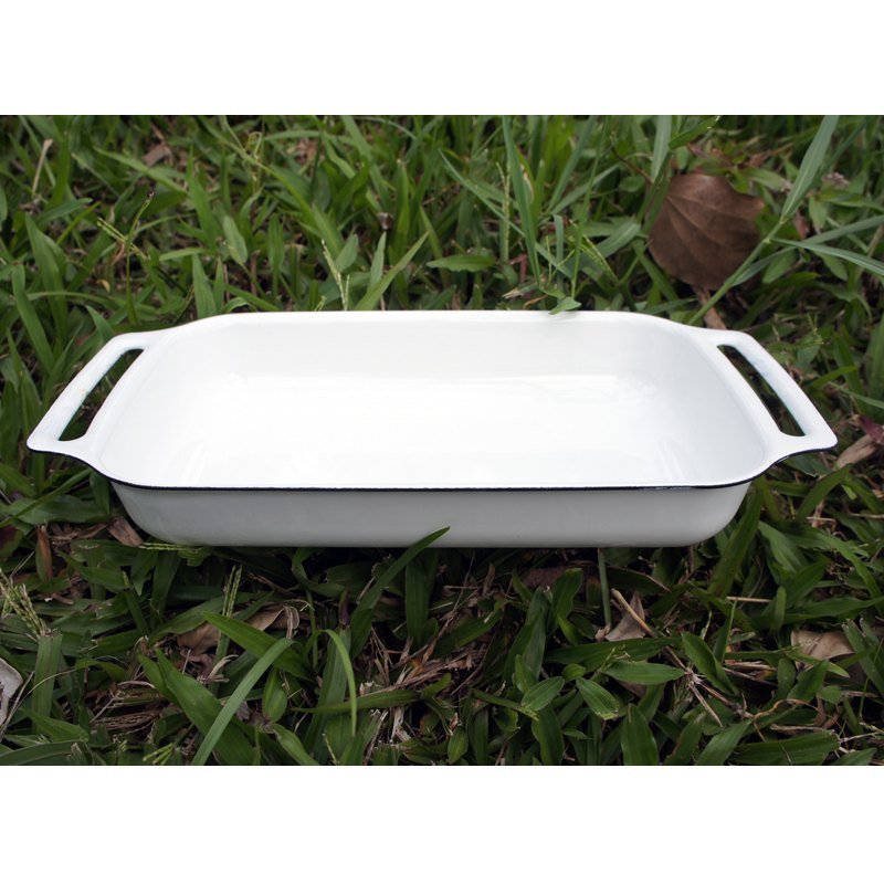 就爱珐琅 复古边点心盘_白色 porcelain enamel snack plate (white) - 浅碟/小碟子 - 其他金属 白色