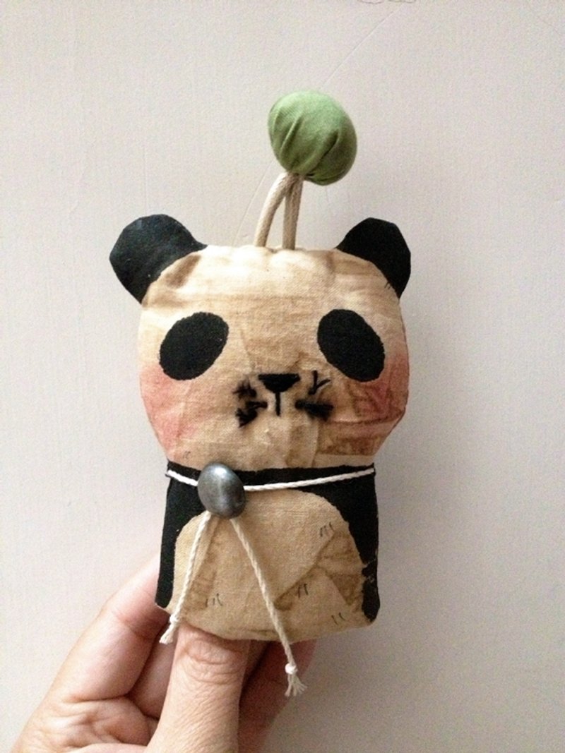 我的钥匙包_动物篇（胖大熊 Panda Bear） - 钥匙链/钥匙包 - 棉．麻 黑色