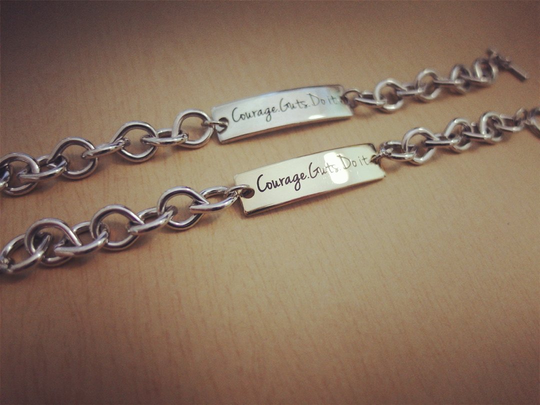Zhu.出品 Courage.Guts.Do it 正白K链(剩金色) - 手链/手环 - 其他金属 