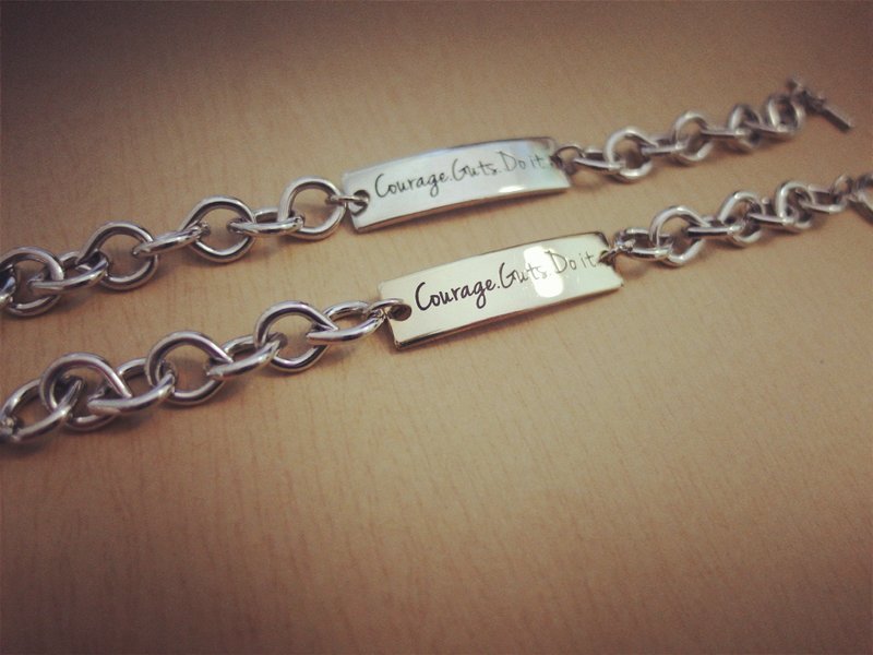 Zhu.出品 Courage.Guts.Do it 正白K链(剩金色) - 手链/手环 - 其他金属 