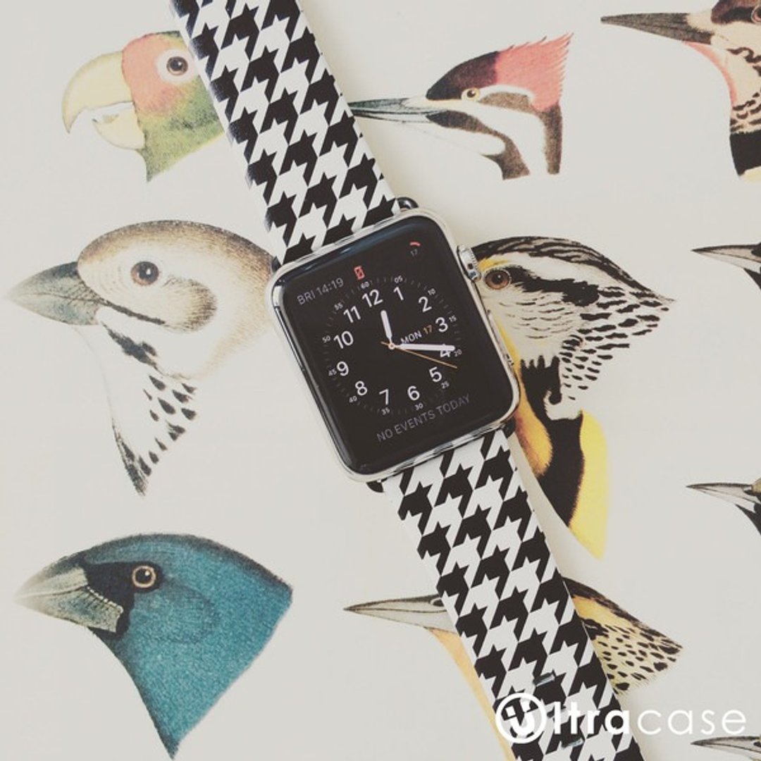 Apple / Samsung Watch 千鸟格图案表带适合任何型号 74 - 表带 - 其他材质 白色