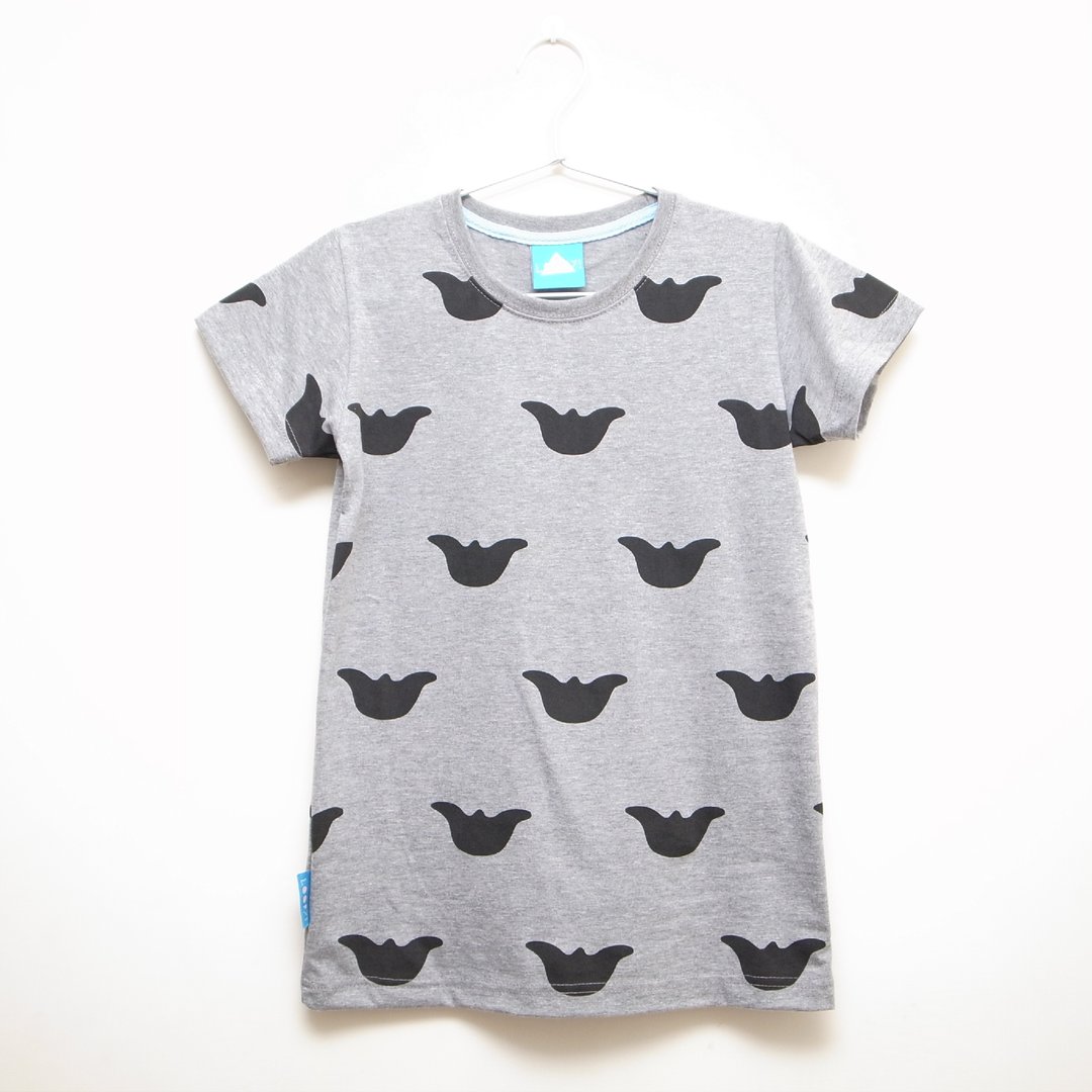 菱角 / 正常T-shirt - 女装 T 恤 - 棉 灰色